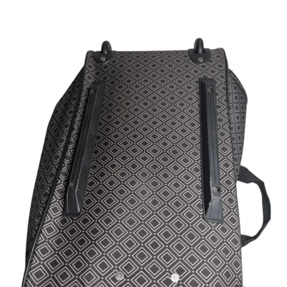 Unisex Geometric Lightweight Travel Luggage Carry On Rolling Bag‎ Black White
